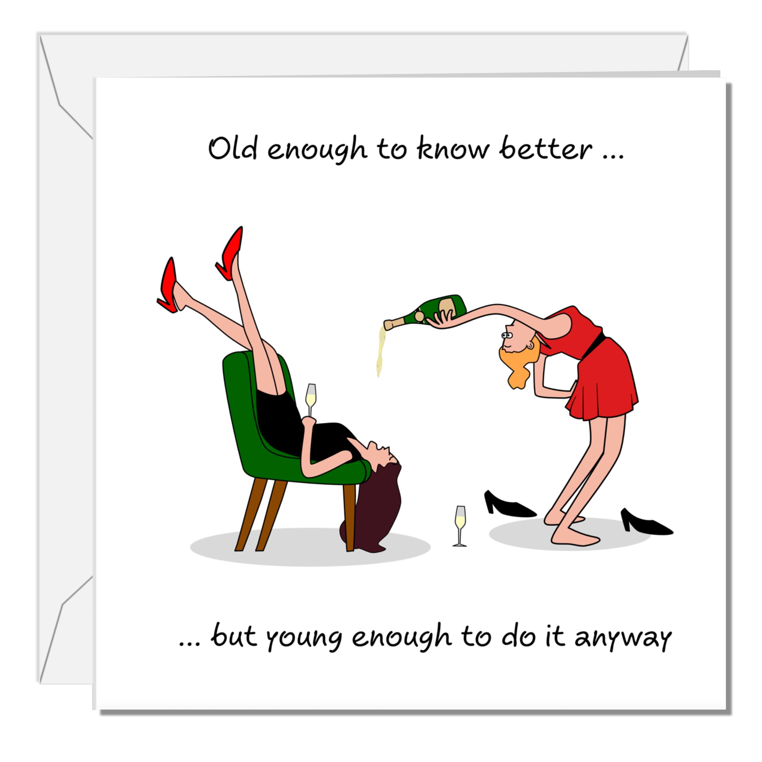 Swizzoo Funny Birthday Card for BFF, best female friend, sister, daughter, granddaughter, wife or aunt in their 20's, 30's and 40's - Humorous Friendship Card - Bad Decision Bingo - Handmade