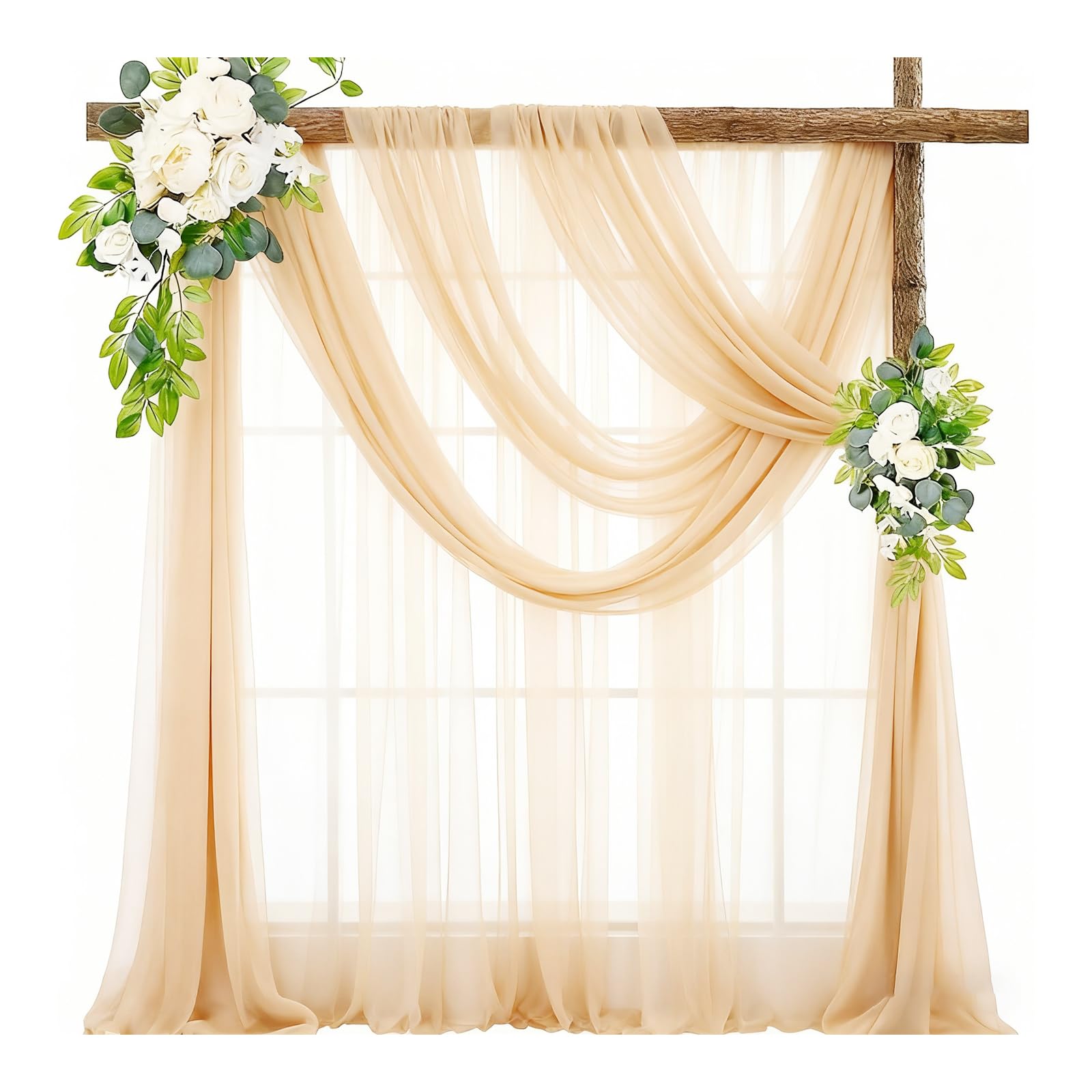 Bruiloft boog gordijn volant transparante tule bruiloft achtergrond gordijn achtergrond gordijnen bruiloft boog gordijnen decoratie voor fotografie feest bruiloft boog ceremonie