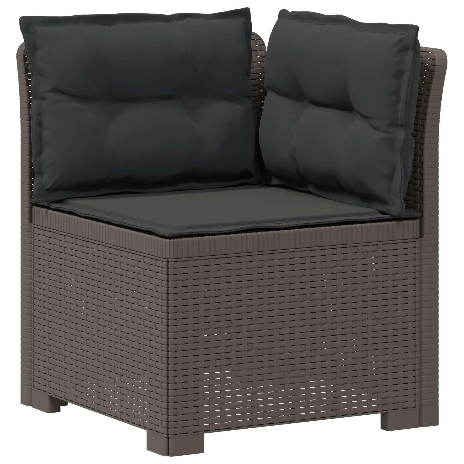 Set panca da giardino a 4 posti con cuscini da tavolo grigio chiaro