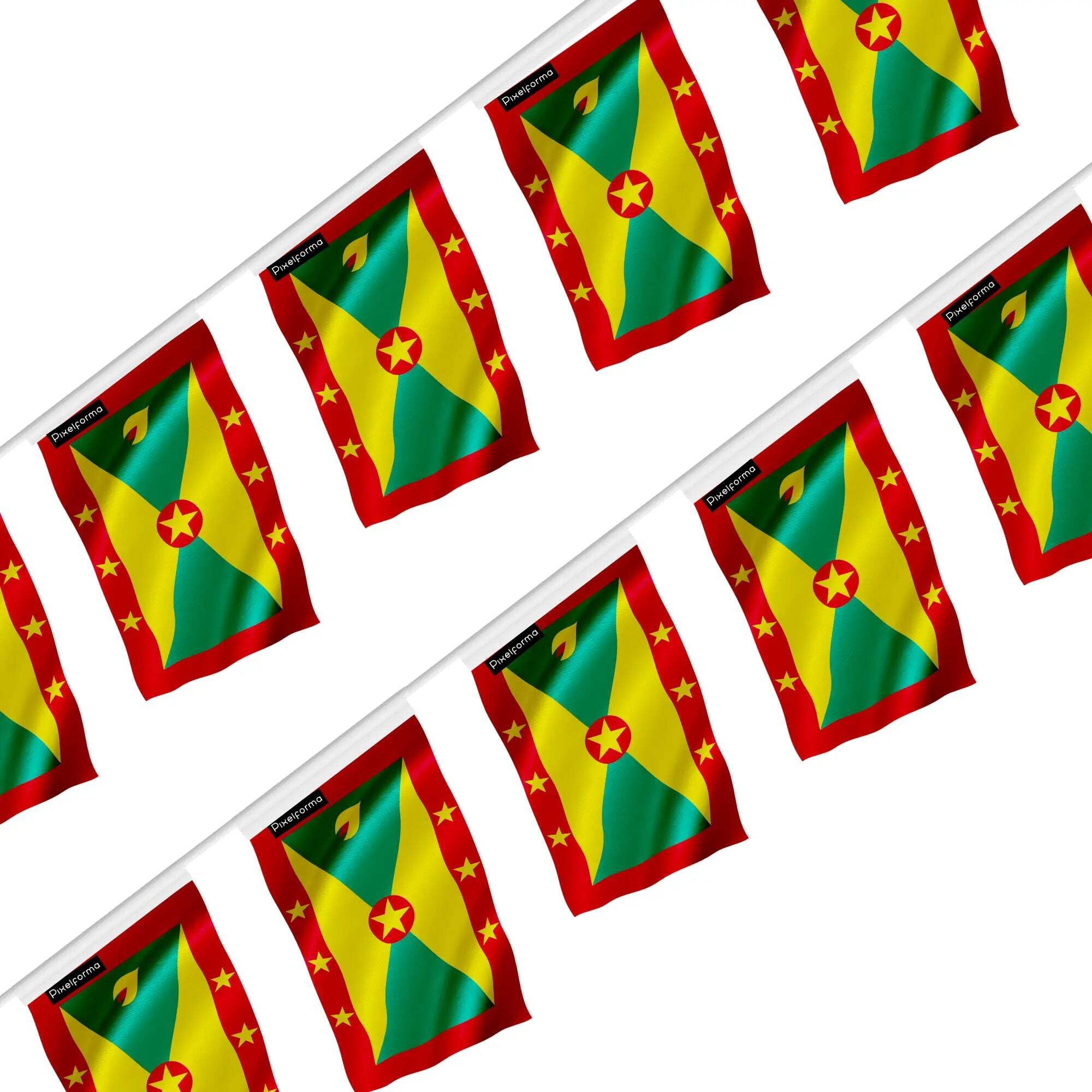 Guirlande drapeau Grenade 18x28cm décor de fête espagnole 50 pièces