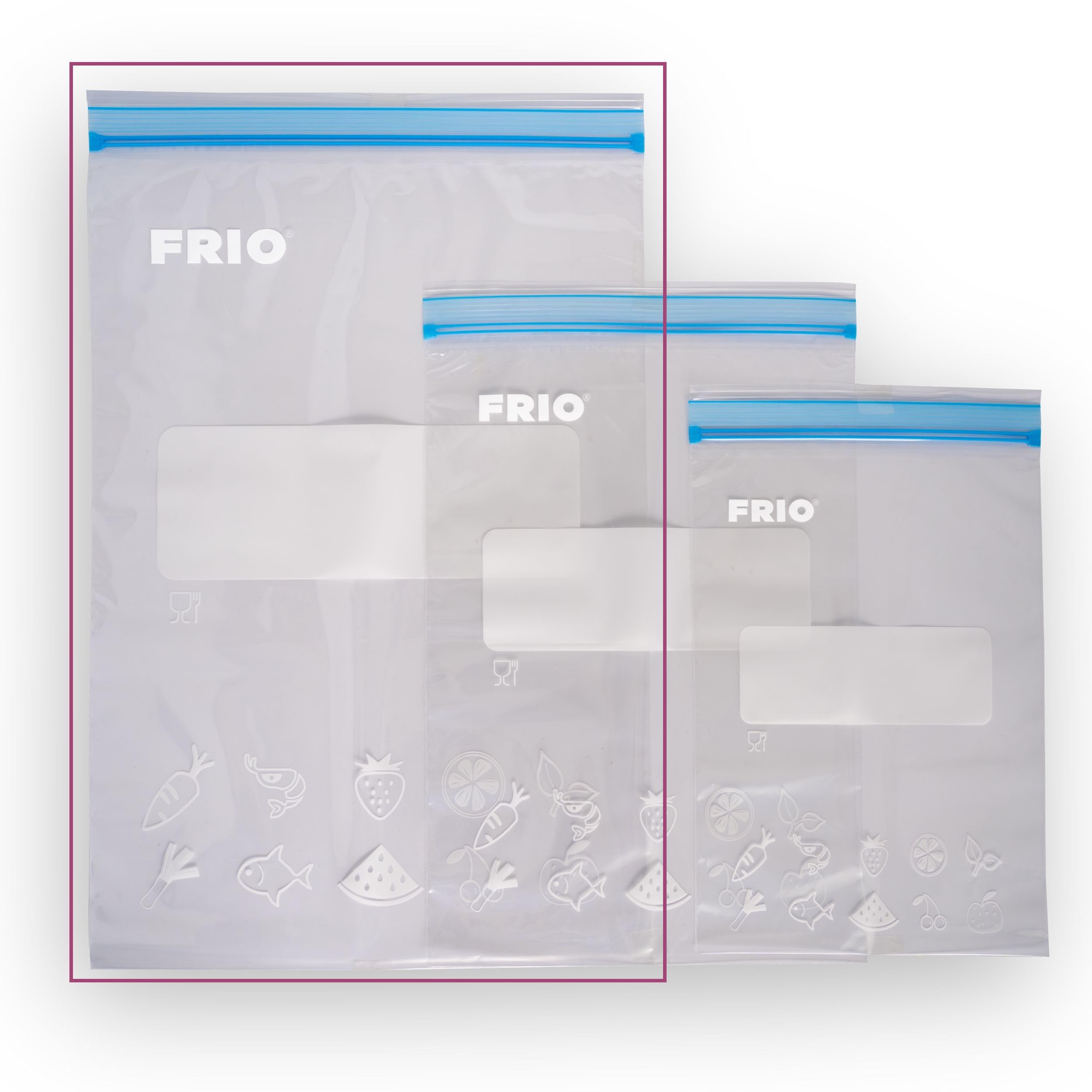 FRIO – 15 bolsas grandes para congelar 6L (Talla L: 29x42 cm), reutilizables con cierre hermético – Bolsas alimentarias con etiqueta, sin BPA