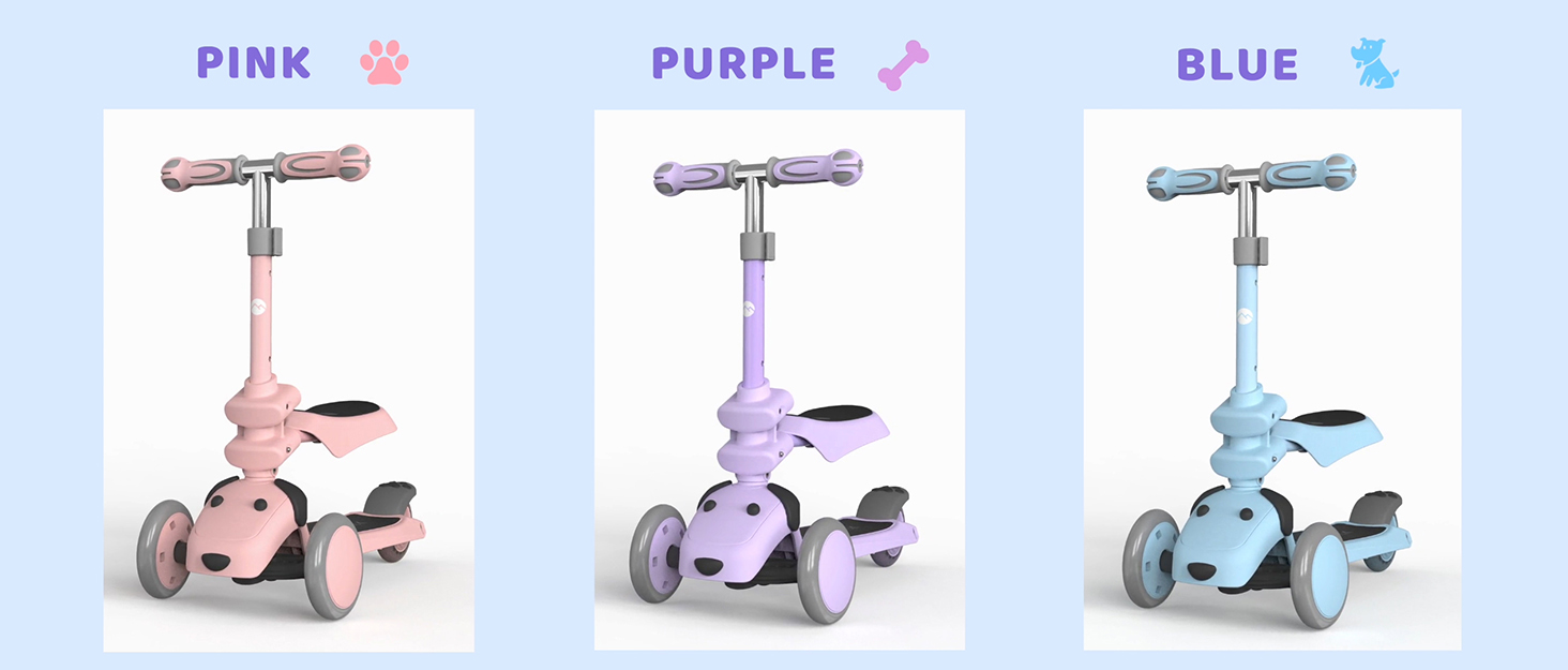 Patinete Scooter 3 En 1 Con Asiento Extraíble – Altura Ajustable, Para Niños De 2 A 8 Años, Plegable Y Seguro