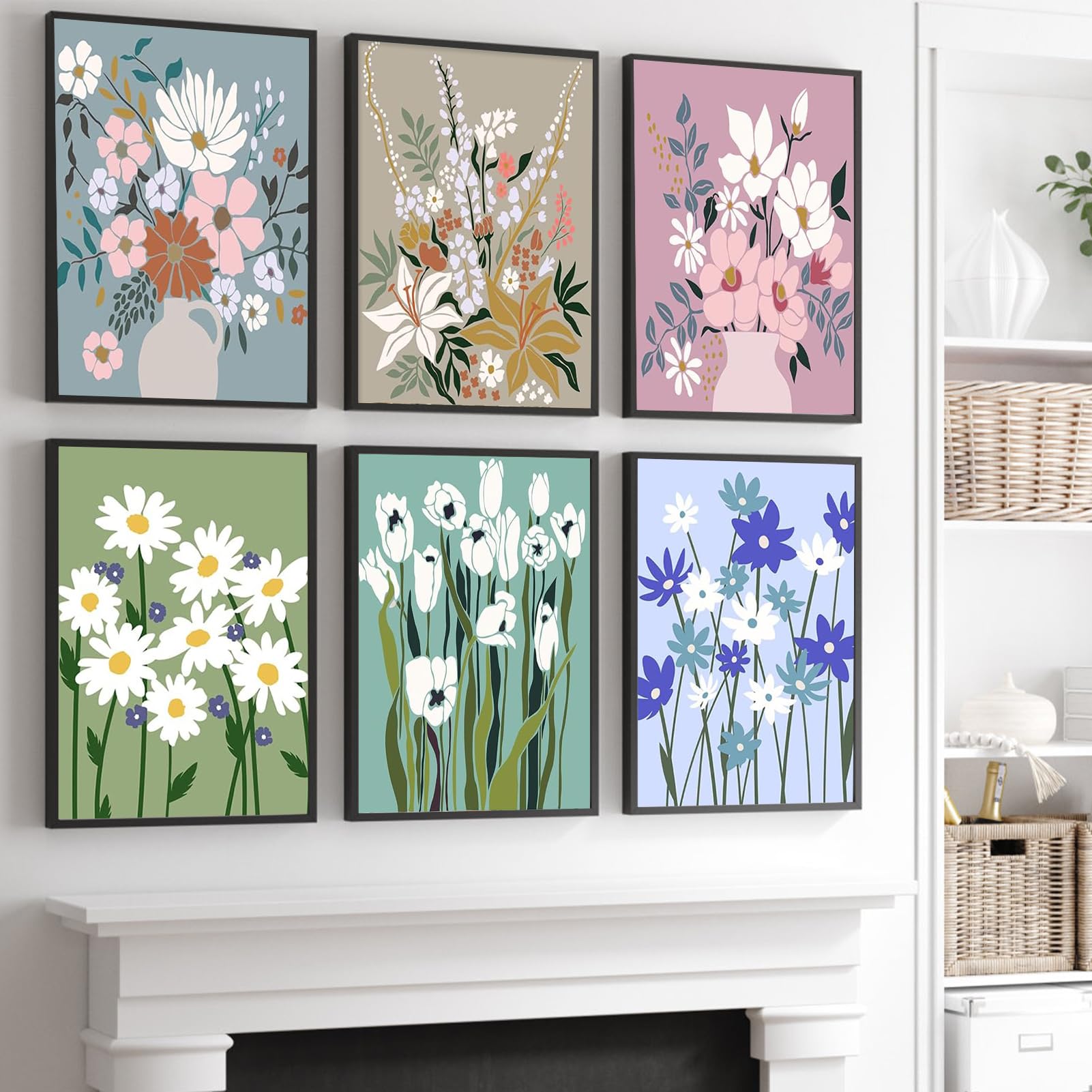 Peinture Par Numéros Fleurs 40x50 Cm - Kit DIY Huile Adulte Enfant Relaxant Décoration Murale
