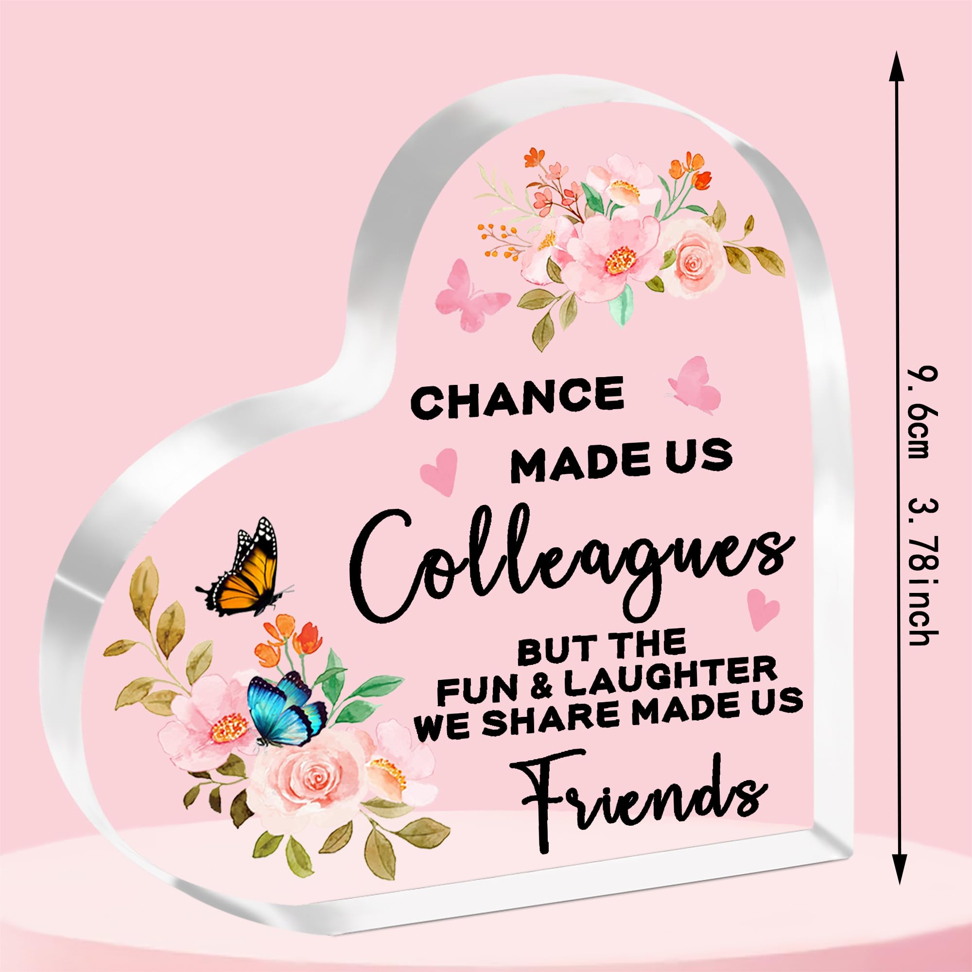 JETTOP Gifts for Colleagues Work Friend Work Bestie Leaving Gifts for Colleagues Women Chance Made Us Colleagues Acrylic - Image 2