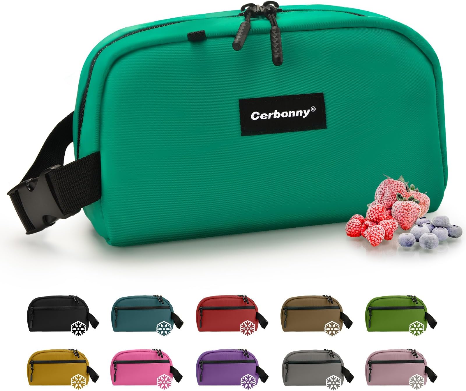 Cerbonny Small Cooler Bag Freezable Lunch Bag for Work School Travel, Leak-proof, Insulated, BPA, PVC Free, 5 x 9 x 4 inches