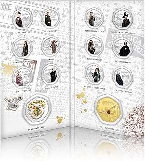 Harry Potter Gifts Limited Edition Collectable 50p Shaped Coin Complete Collection