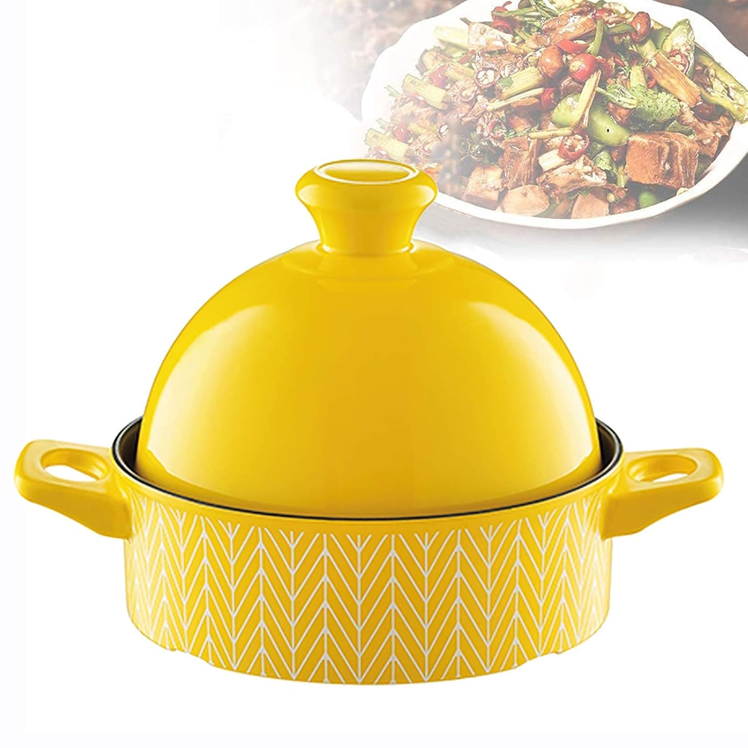 NERDOH Tajine Cooking Pot with Lid Moroccan Pot Lead Free for Cooking and Stew Casserole Slow Cooker Ceramic