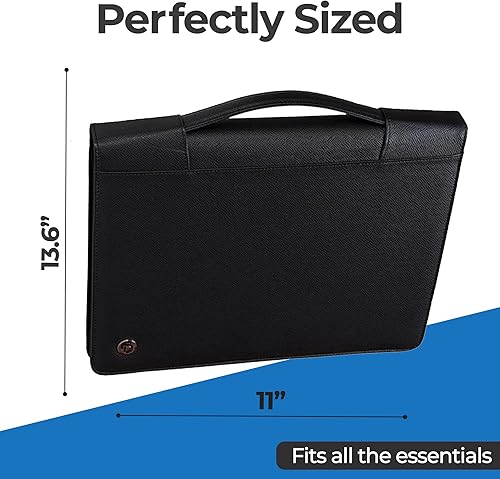 Miniatura 3 de Portadocumentos ejecutivo con cierre Case-It con carpeta con 3anillos extraíble y bloc de notas tamaño carta negro PAD-40