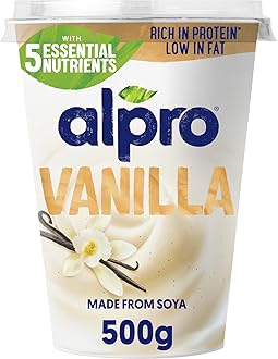 Alpro Vanilla, Plant-Based & Soya Yoghurt Alternative, Vegan & Dairy Free, Big Pot, 500g