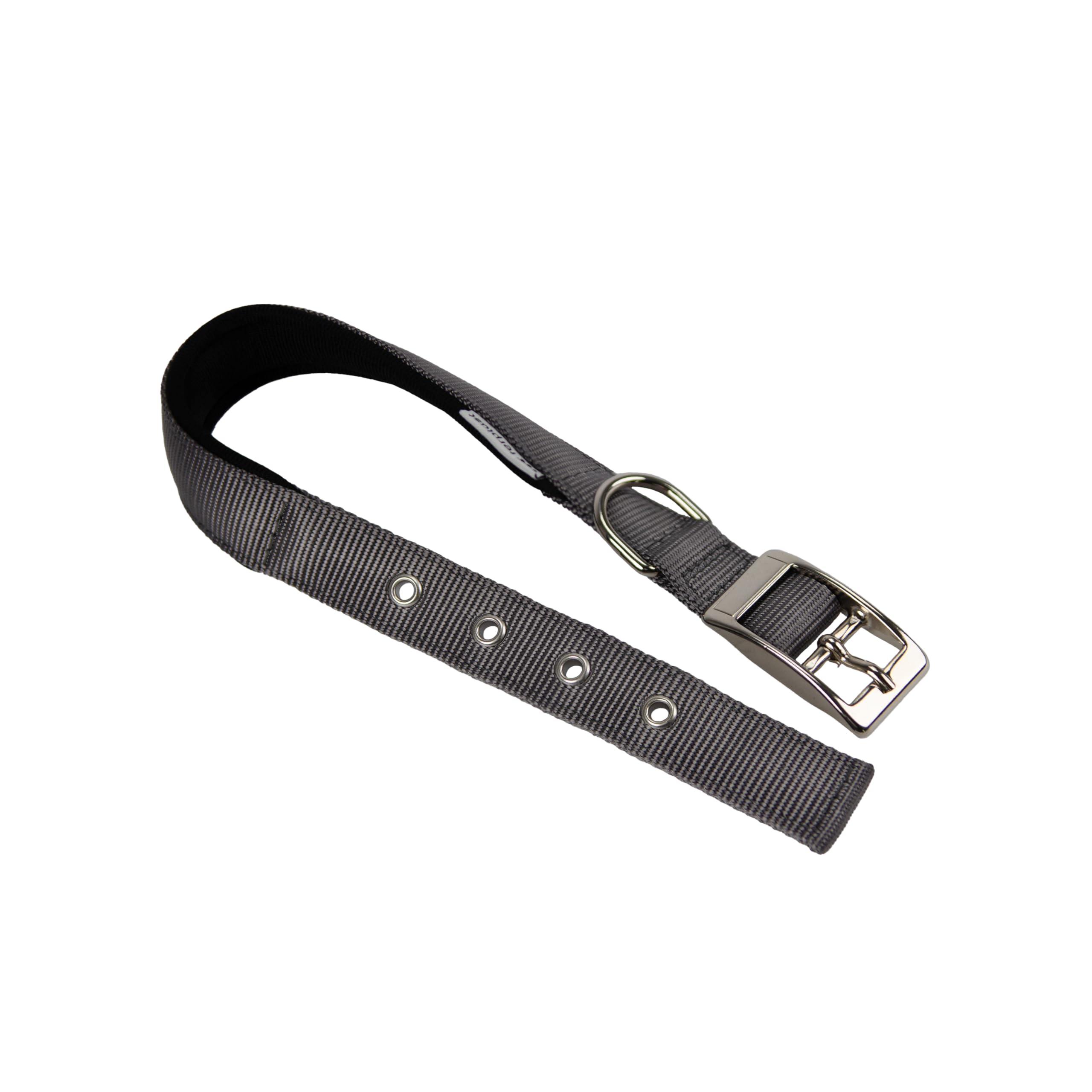 Ferplast Collare Cane Taglia Medio Grande Collare per Cani in Nylon Imbottito Regolabile Fibbia Metallica, Misura Collo 41-49 cm, Grigio