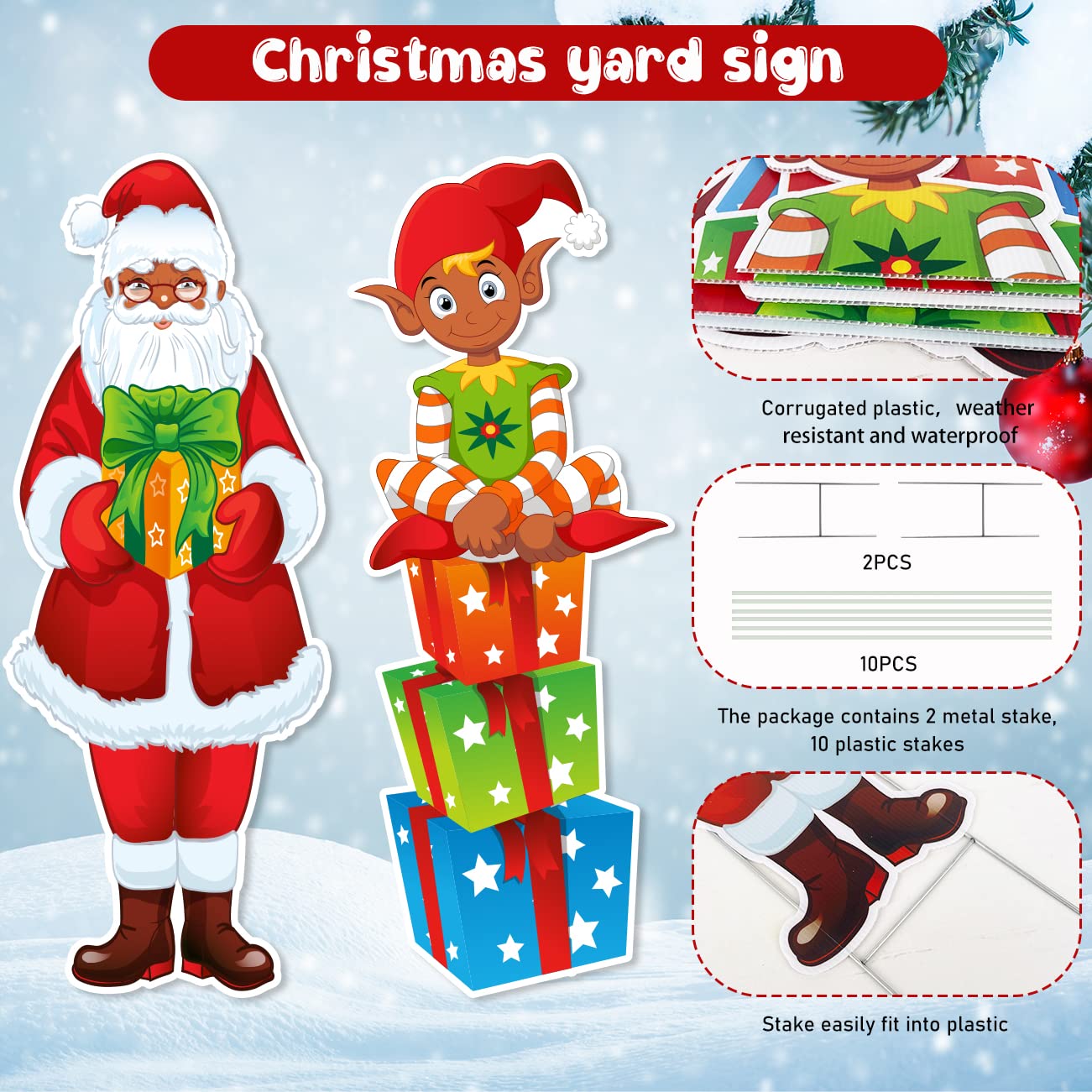 Amazon.co.jp: クリスマスヤードサインステークスアウトドア