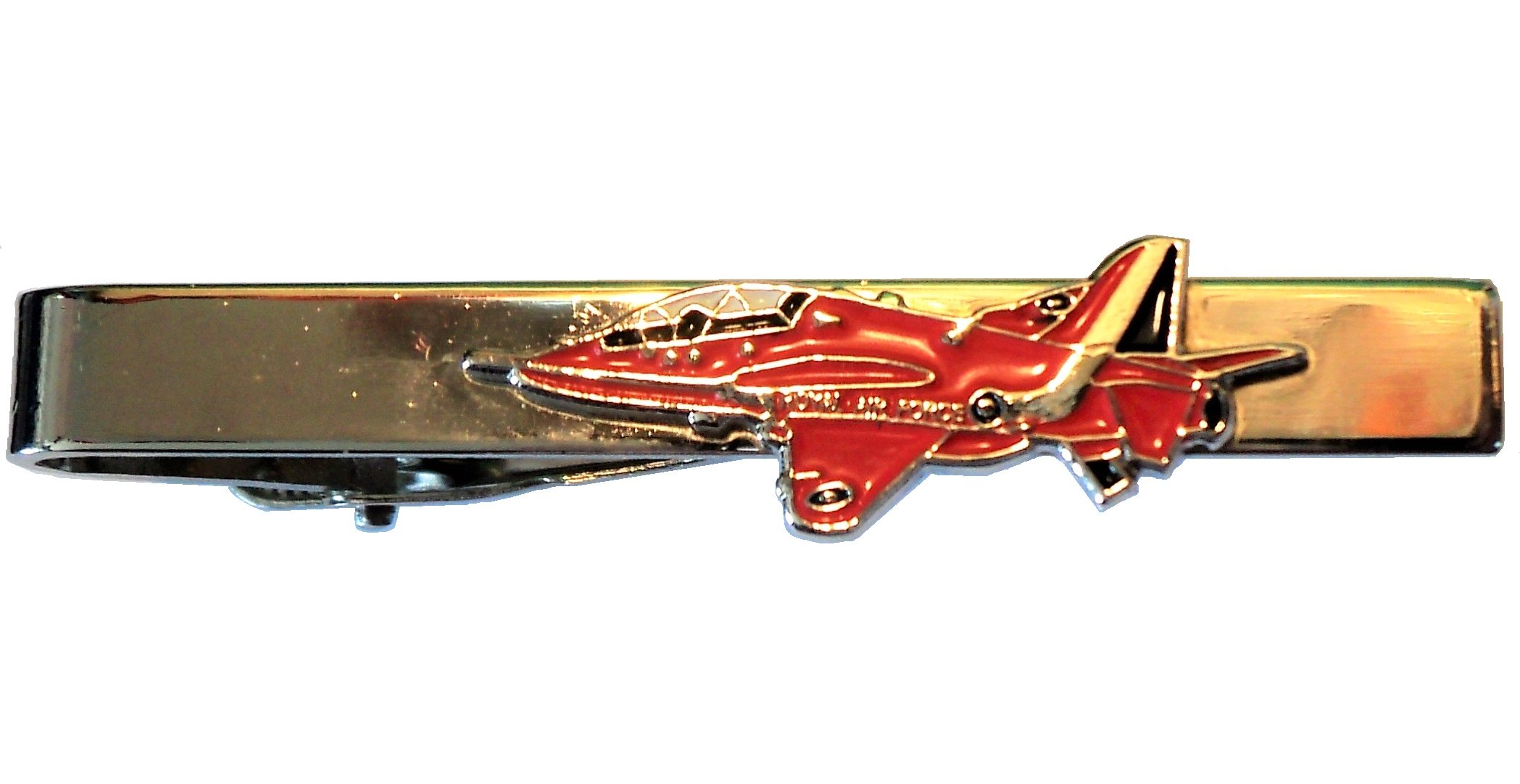 Enamel World Red Raf Arrows Royal Air Force Bae Hawk Jet Aircraft Metal Enamel Tie Clip