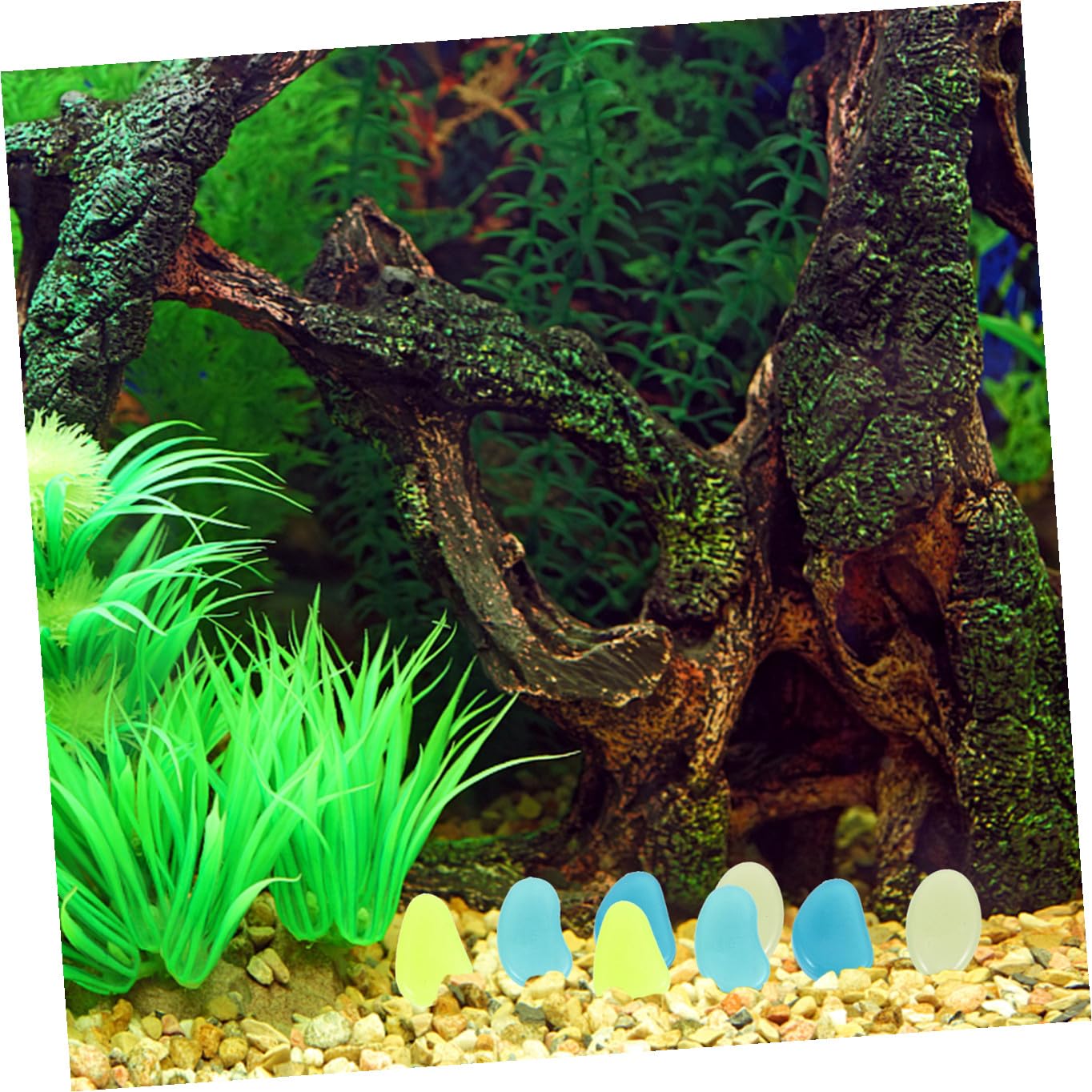 Yardwe 3 Sätze Leuchtende Kiesel Fischbecken Schaukelt Kies Aquarienversorgung Fischfelsen Für Becken Dekorative Blumentopfkiesel Kompakte Aquariensteine Harz 200 Stück * 3