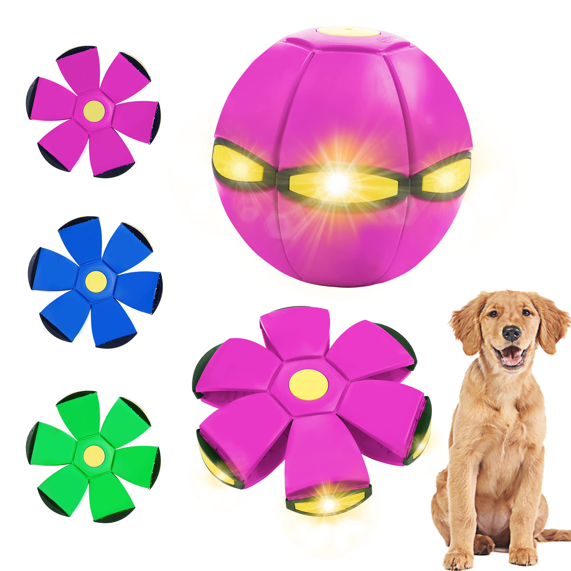 CheerHP Flying Saucer Ball for Dogs Pet Toy - 6 Lights Glowing Herding Toy for Rolling Fun Bulk (B0CBTSLPKH) Amazon Price History, Amazon Price Tracker