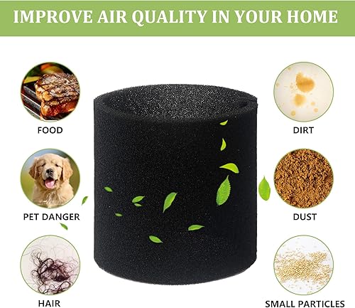 Miniatura 3 de 90585 Filtro de espuma de repuesto compatible con aspiradora Shop-Vac, Vacmaster y Genie Shop, filtros de repuesto de espuma VF2001 para aspiradora