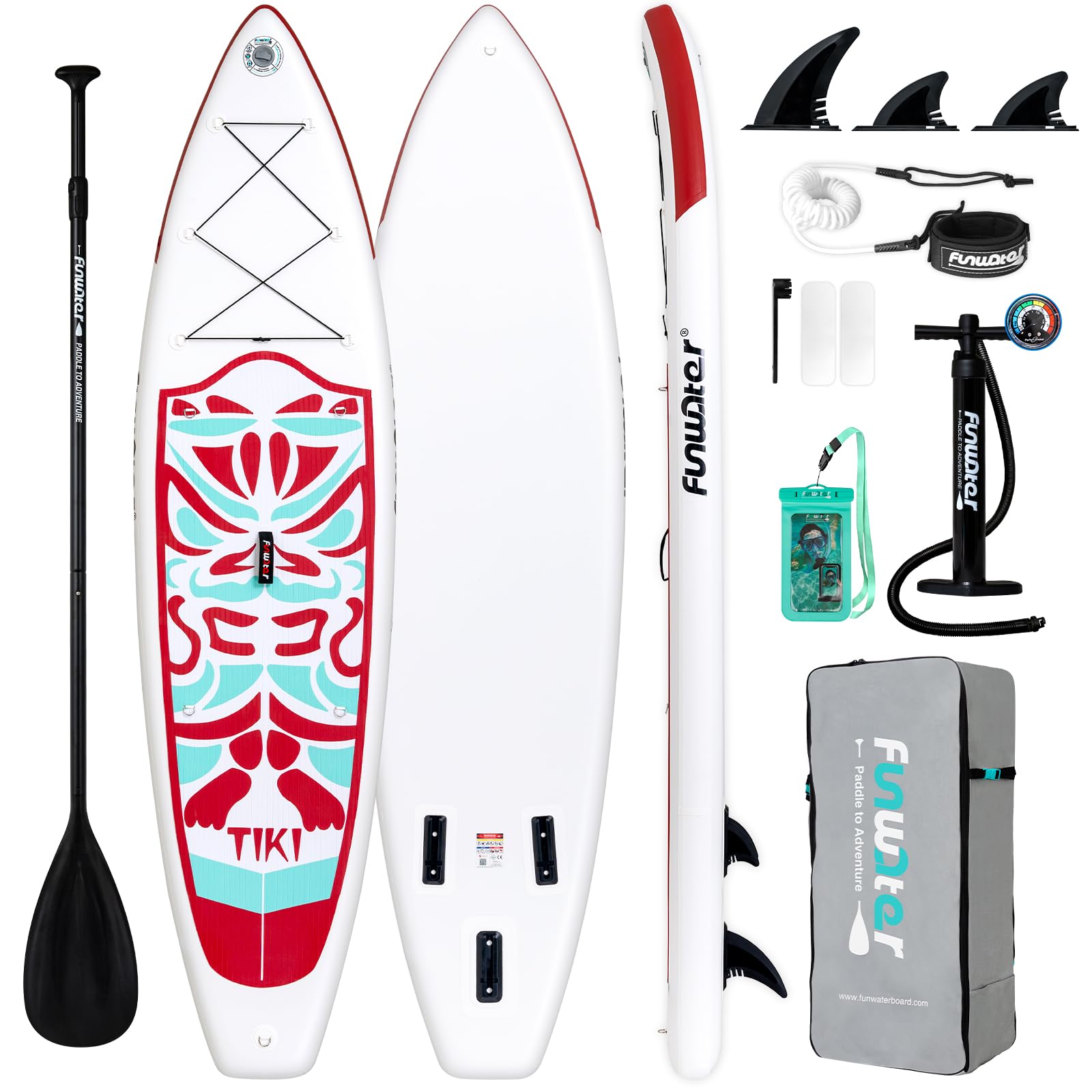 FunWater Inflatable Ultra-Light Stand Up Paddle Board for All Skill Levels with Premium SUP Paddleboard Accessories,Non-Slip Comfort Deck for Youth &