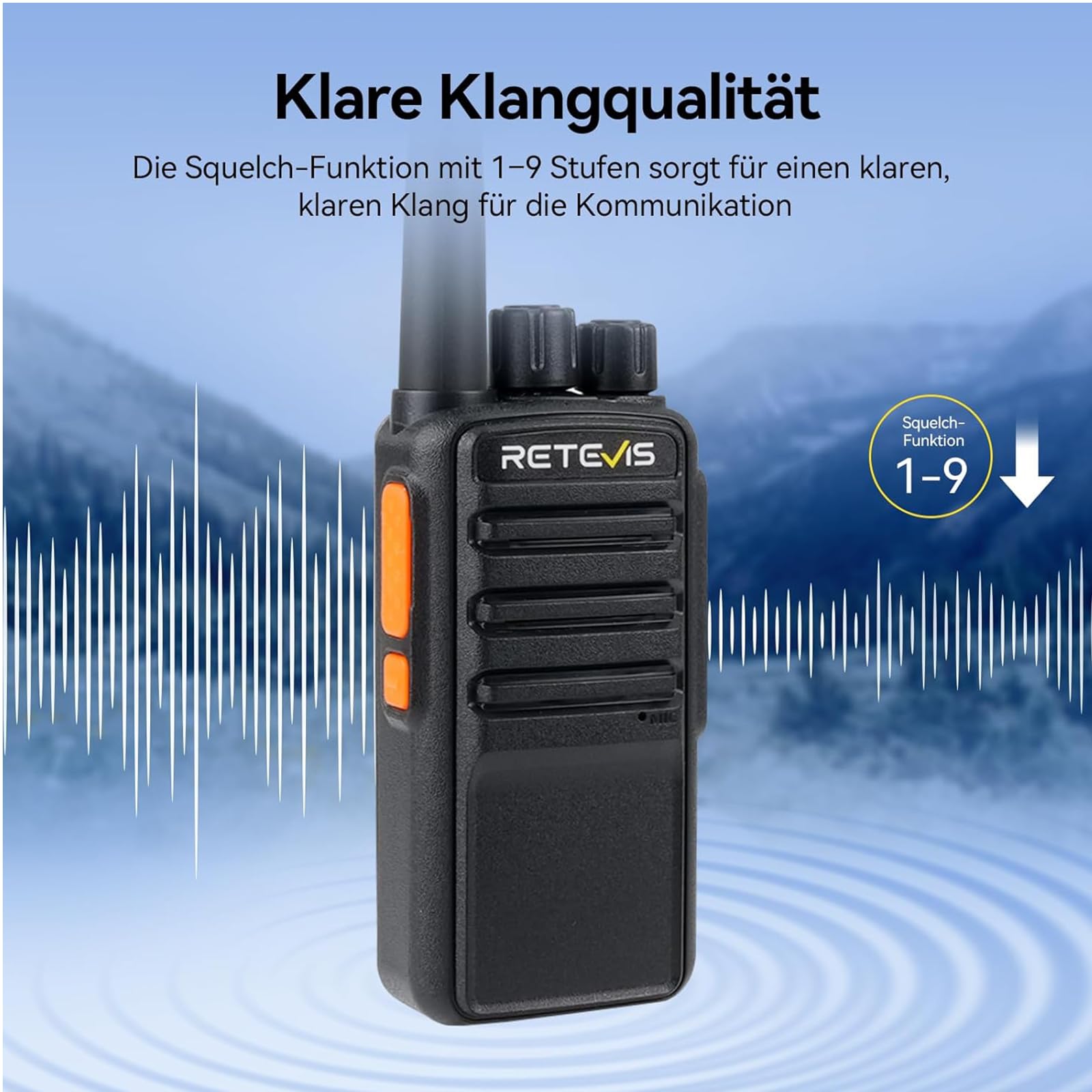 Retevis RB669 Funkgerät Set mit Headset, Freenet Lizenzfrei Walkie Talkie, 6 Freenet Kanäle und 16 PMR446, Deutsches Sprachsystem, Typ C Laden Sie, Funkgerät für Logistik, Business(Schwarz, 10 Stück)