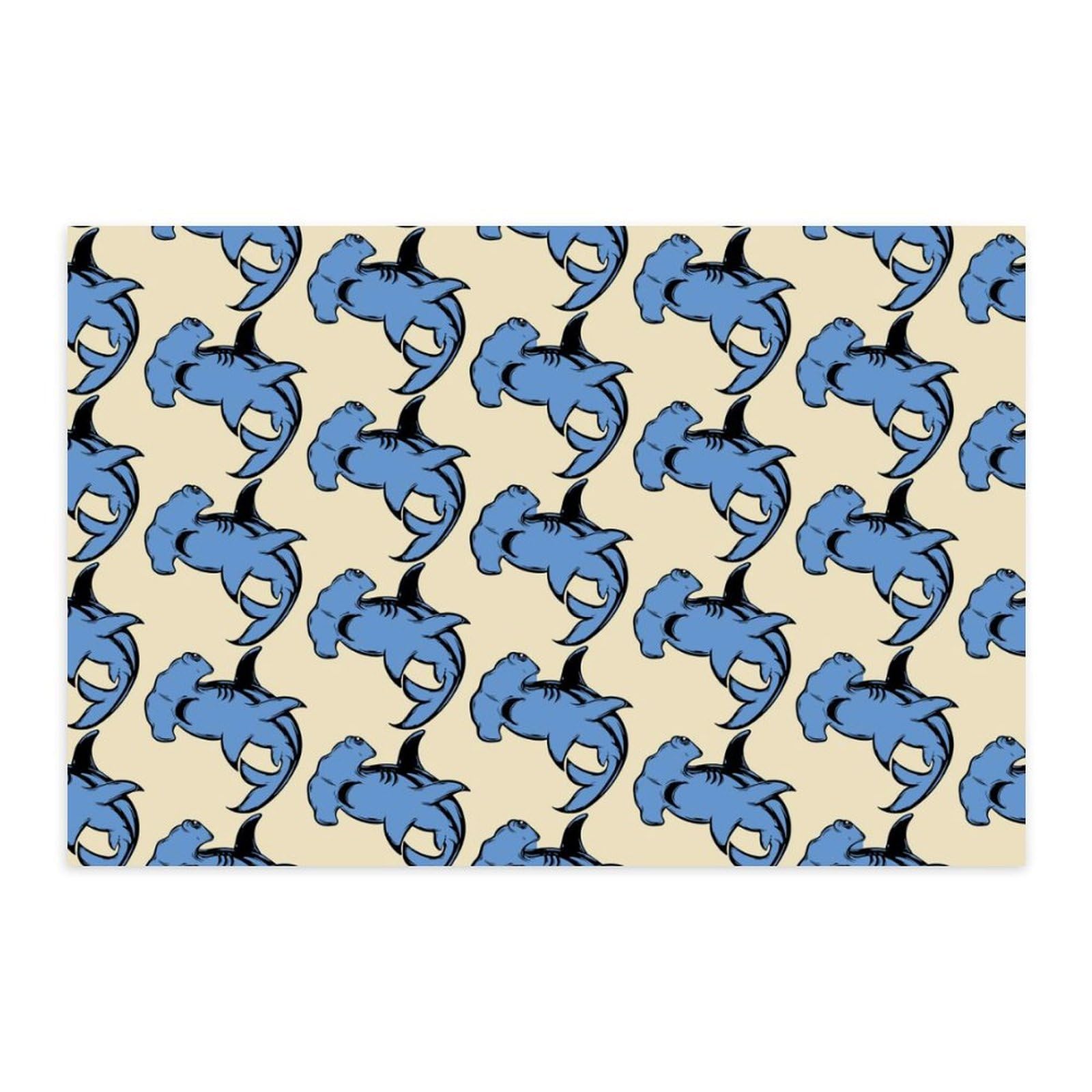 Hammerhead Shark Pattern Fashion Poster Letters Self Adhesive Wall Art Prints Durable and Waterproof Home Decor 60 * 90?cm?