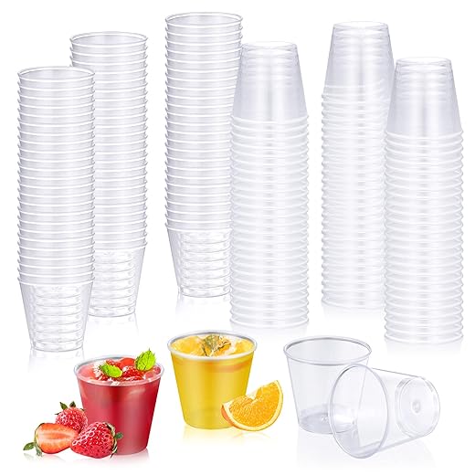 Kssvzz Pack of 150 Plastic Shot Glasses, Shot Glasses, 30 ml/3 cl Reusable Plastic Cups, Shot Cups Made of PS Material, Shot Cups for Banquet, Party