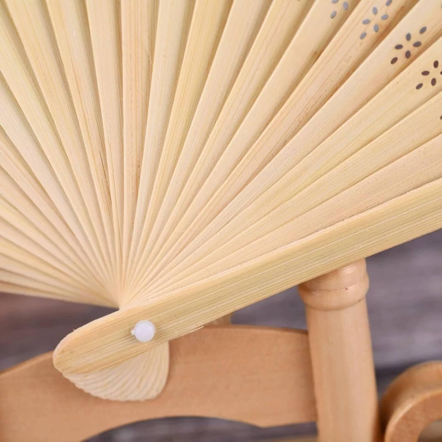 Decorative Folding Paper Fan, Elegant Handheld Fan with Rib for Wedding, Festival, Party, Performance