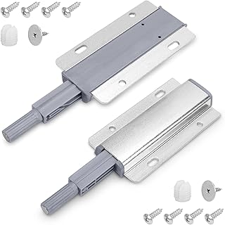 2 Pack Magnetic Cabinets Latches, Heavy Duty Push to Open Close Door Latch, Touch Latches Release Pop Out Kitchen Hardware for Drawer, Closure, Cupboard, Wardrobe, Closet, Door