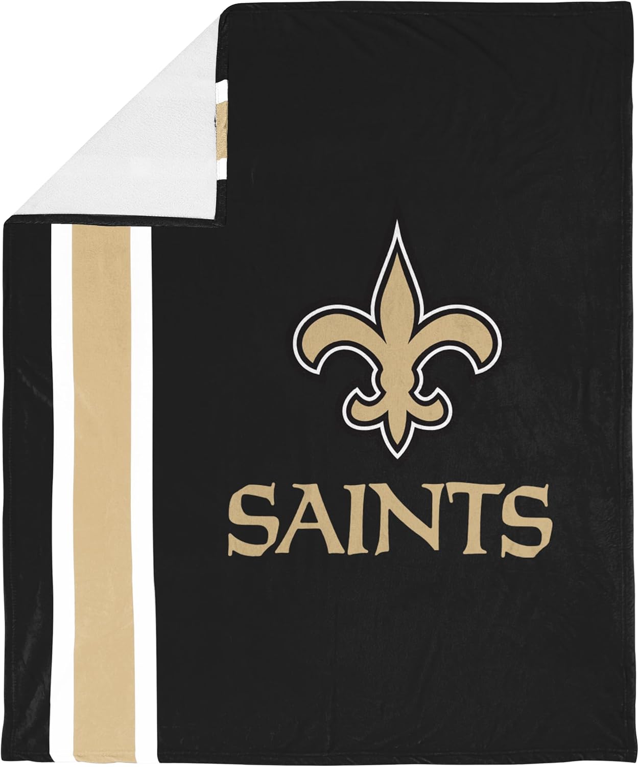 FOCO NFL Plush Soft Micro Raschel Throw Blanket, 50 x 60 New Orleans Saints - Image 2