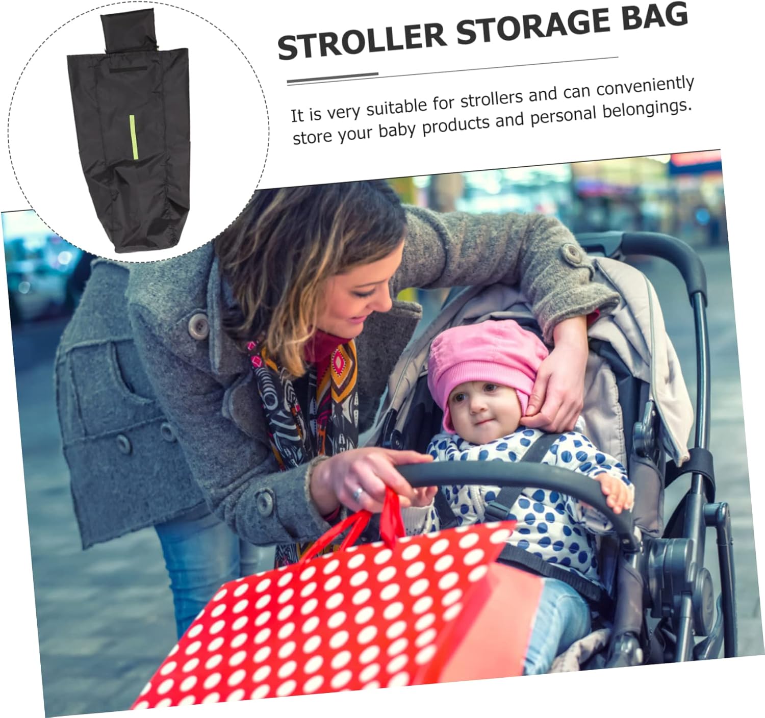 Stroller for Airplane Stroller Storage Single Shoulder Strap Convenient for Parent Travel Includes Inner Pocket for Extra Storage image 7 of 9 B0DVQ5GQJR