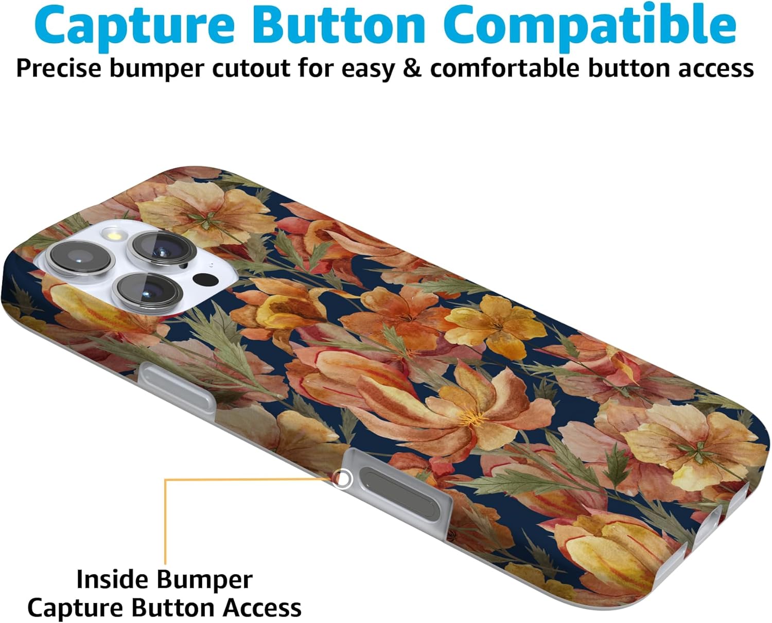 Casely iPhone 16 Pro Max Case | Fallen Gold | Antique Floral | Compatible with MagSafe | Classic Ultra Slim Design