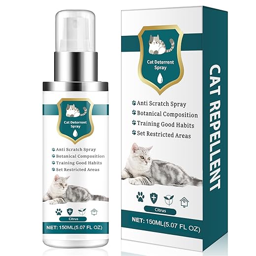 Advanced Cat Deterrent Spray, Natural Formula Cat Repellent Indoor and Outdoor, Strengthened Cat Scratch Deterrent for Furniture, Sofas, Rugs, Curtain Protection, Stop Cats from Urinating (Green, M)