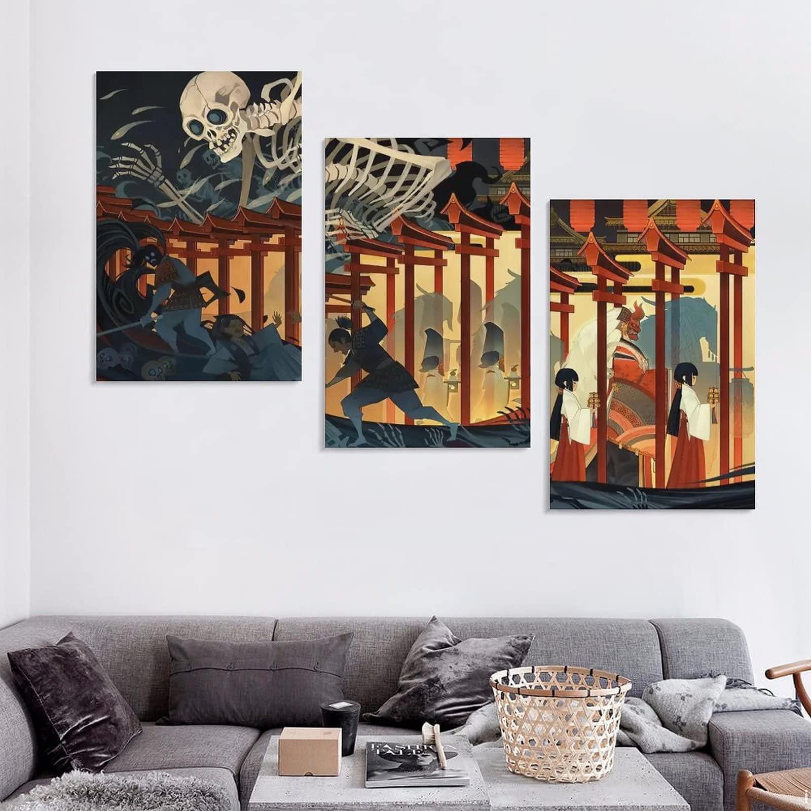 Amazon.co.jp: 浮世絵 うきよえ アートパネル 湿気を防ぐ キャンバス