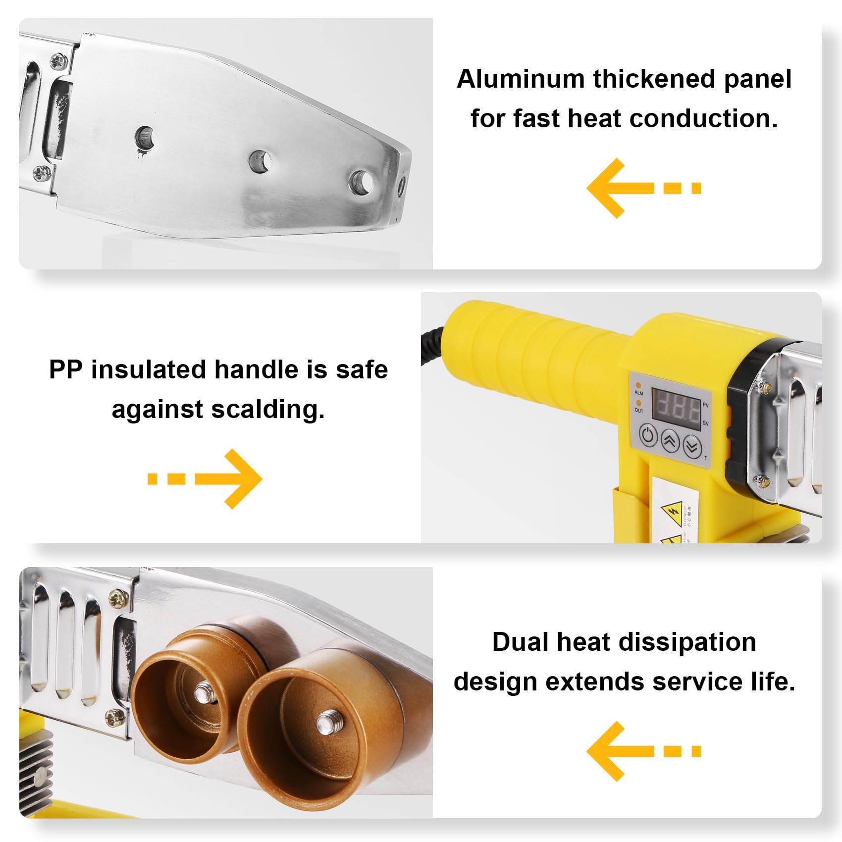 EU Stecker, 1000 W PPR-Fixiergerät, Wasserrohr-Fixiergerät, Digitalanzeige, Heißschmelz-Rohrschweißgerät, Wasserkrafttechnik-Schweißgerät