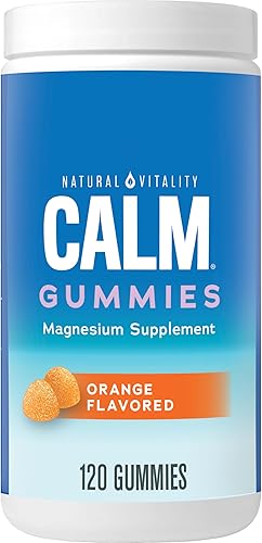 Miniatura 1 de Natural Vitality Suplemento de magnesio calma gomitas antiestrés veganas sin gluten sabor naranja 120 gomitas