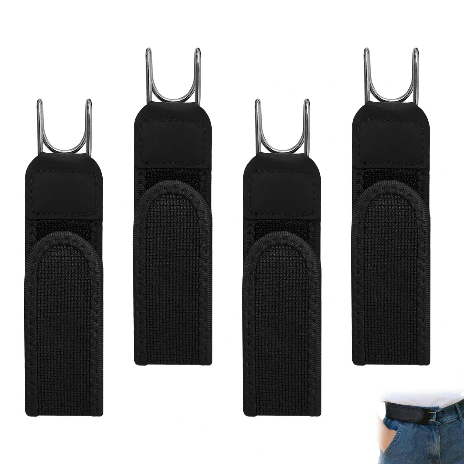 Vetin 4pcs No Buckle Belts for Men, Elastic Metal Hook Buckleless Men's Work Belts, Ideal for Work, Casual, Travel & UK Daily Wear