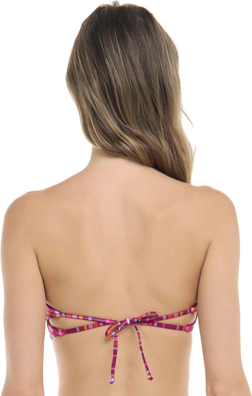 Body Glove Women's Juno Bandeau Bikini Top – Front Peek-a-Boo, Adjustable Tie Back, Bow Detail