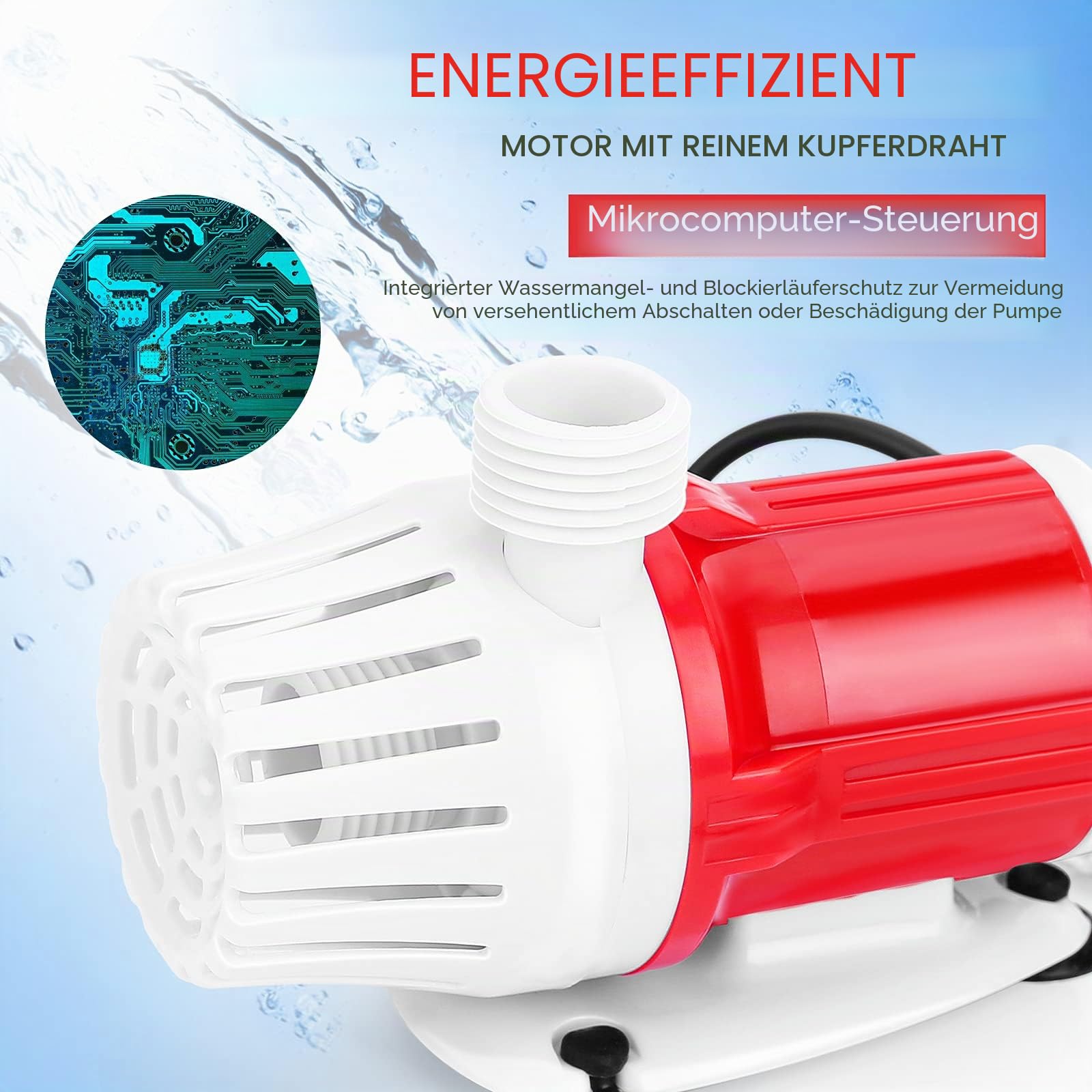 Portable Tauchpumpe 12V 20W 1200L/H High Flow Tragbare Aquarium Wasserpumpe Frequenzumwandlung bürstenlose DC-Pumpe Amphibische Pumpe