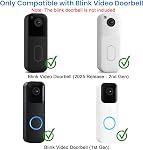 Support de porte vidéo antivol, Mont de porte sans percement pour Blink Video Porte-porte Support de portes pour Appartement Home Office Compatible avec Blink Vidéo Porte-bébé
