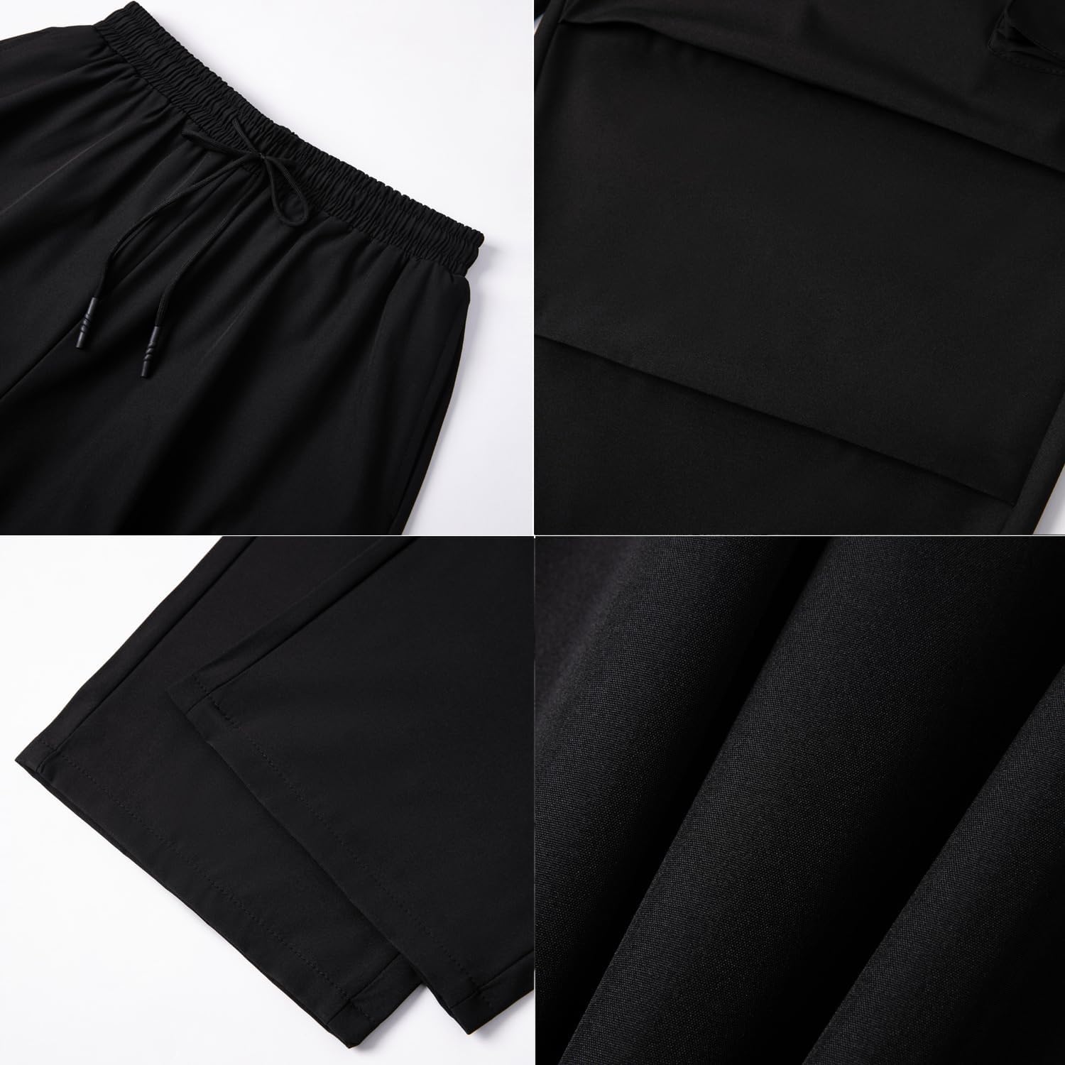 WZIKAI Men's Baggy Cargo Pants Elastic Drawstring Parachute Cargo Pants Casual Loose Fit Joggers Hiking Pants with Pockets - Image 5