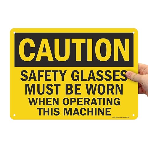 SmartSign 10 x 14 inch “Caution - Safety Glasses Must