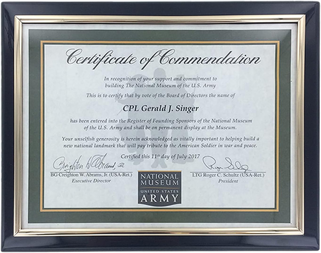 SHOP AWARDS AND GIFTS 8.5 x 11 Certificate Frame Holder, Slide in Wall Plaque Display, 10-1/3 x 13 Inch Frame, Premium Piano Finish Ebony with Gold Border