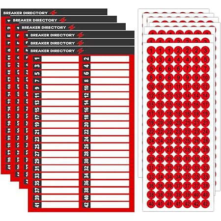 Circuit Breaker Panel Labels - Reusable Electrical Box Directory Stickers With Numbers