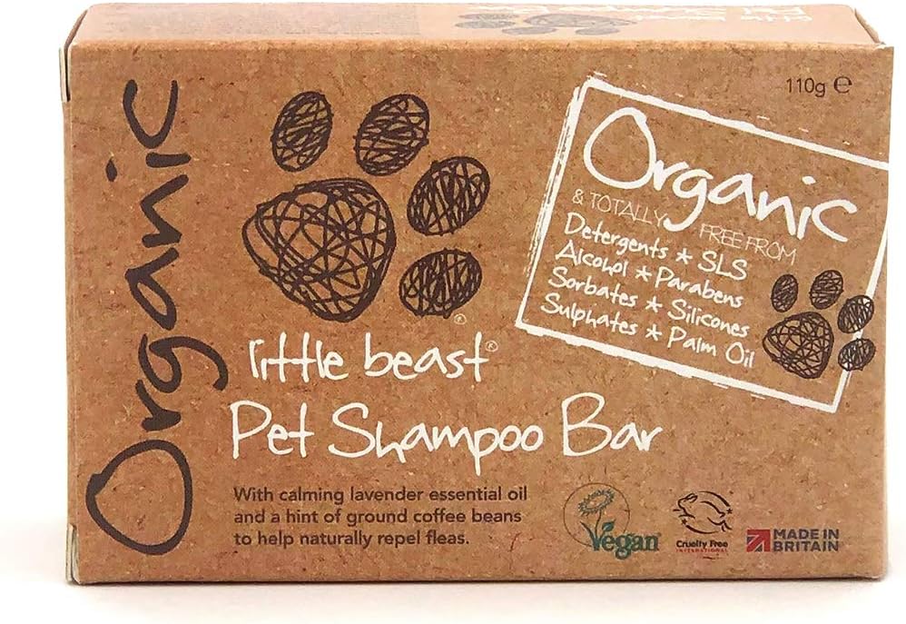 Little Beast Organic Pet Grooming Shampoo Bar – Vegan, Cruelty Free, No SLS or Parabens, Ideal Gift for Pets, Natural Dog Puppy Soap (110g)