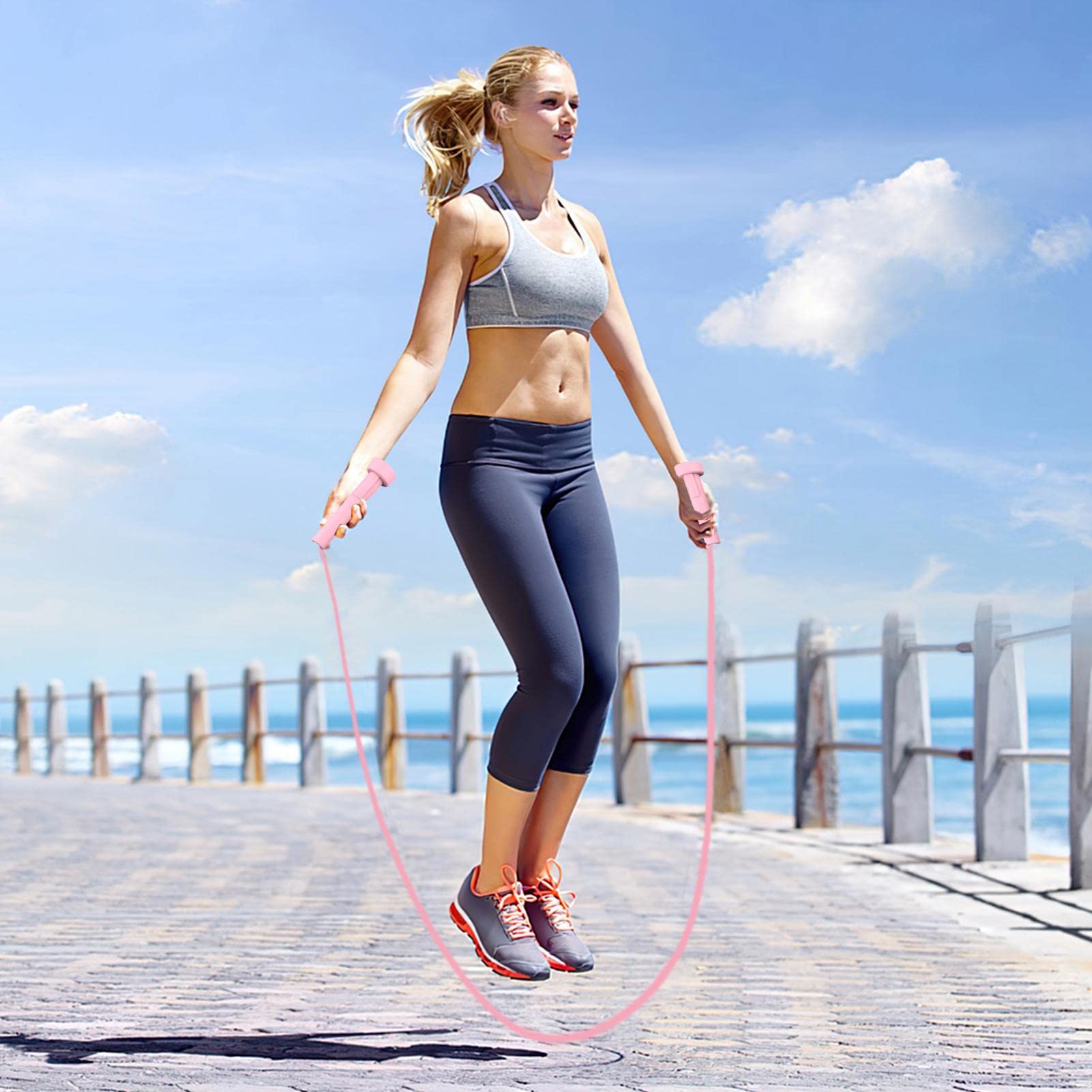 Home Gym Corda Per Saltare YORK Speed - Nera, In Vinile, Lunga 10 Piedi, Perfetta Per Boxe, Fitness E Allenamento! Corda Allenamento Fitness - Foto 13