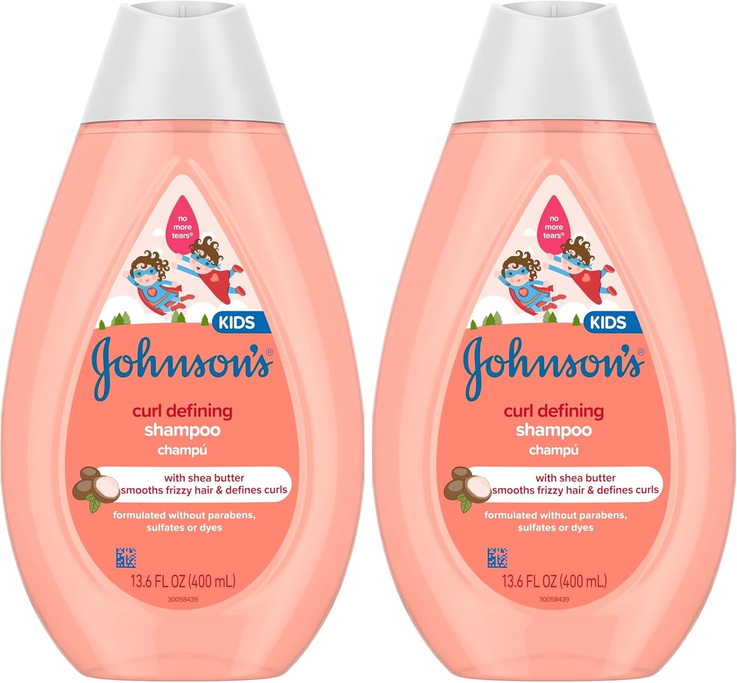 Johnson's Baby Shampoo, Curl-Defining, 13.6 fl. oz | Frizz Control | Tear-Free | Shea Butter | Pack of 2