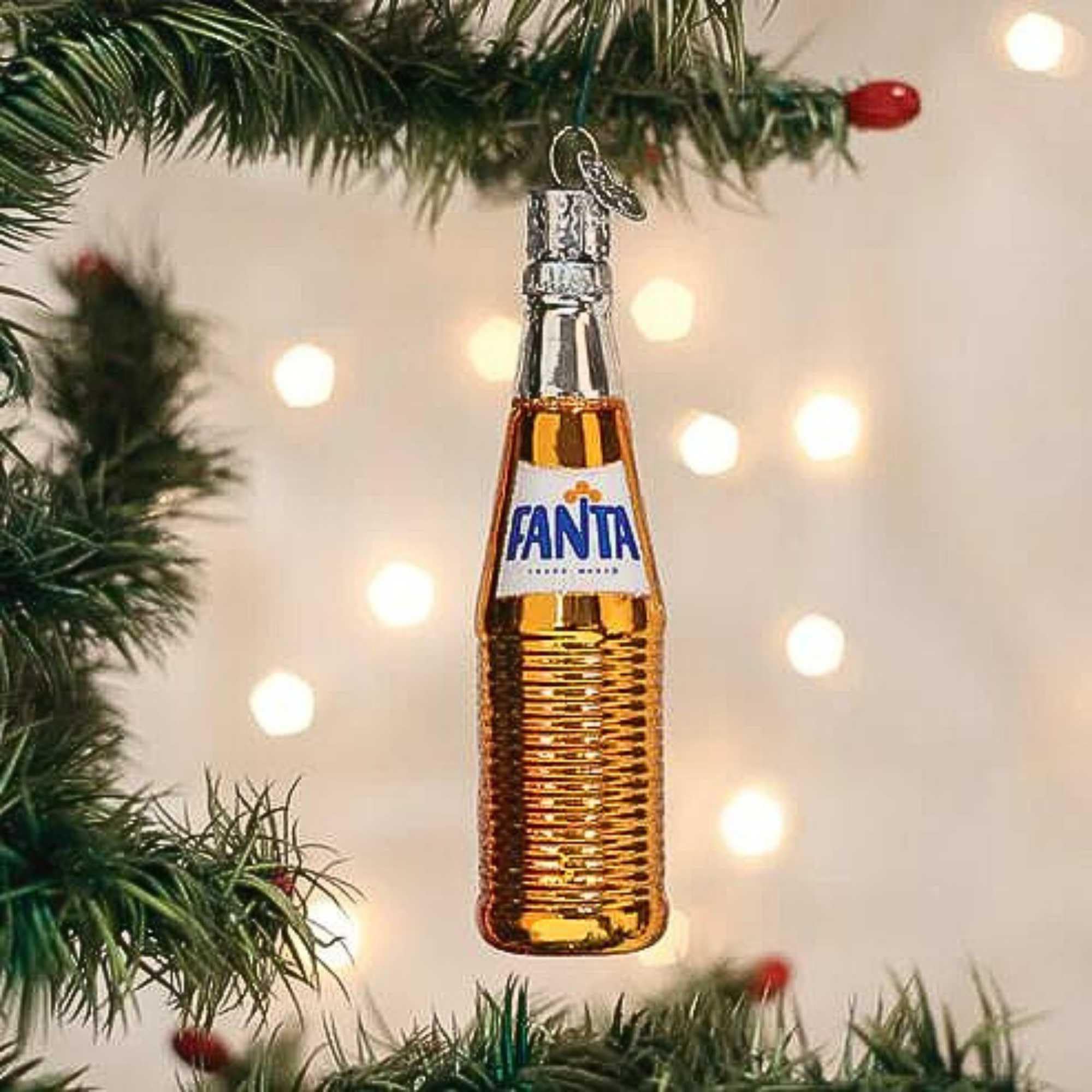 Amazon.com: Old World Christmas Fanta Bottle Glass Blown Ornament