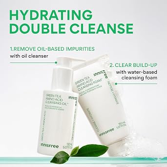 innisfree Green Tea Amino Acid Cleansing Foam, Sulfate-Free Hydrating Korean Face Wash, Gentle Lather, pH-Balanced Skincare