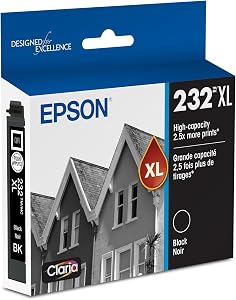 EPSON 232 Claria Ink High Capacity Black Cartridge (T232XL120-S) Works with Workforce WF-2930, 2950 and Expression XP-4200, 4205