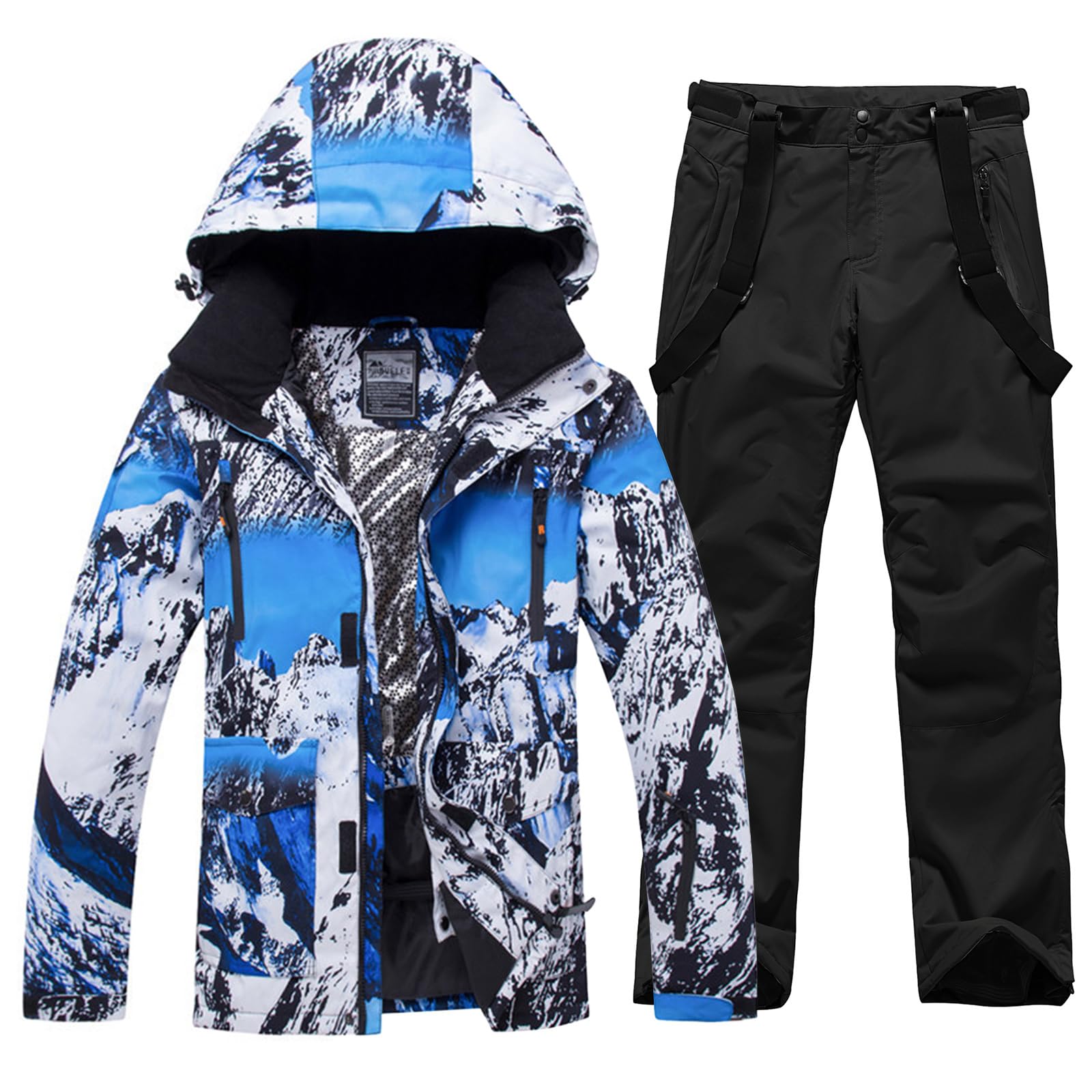 ALSOGO Vêtements de Ski Pour Hommes Vestes de Ski et Pantalons Longs Ensembles Imperméables Vêtements de Ski Vestes de Snowboard Pantalons Vêtements de Ski Pour Hommes