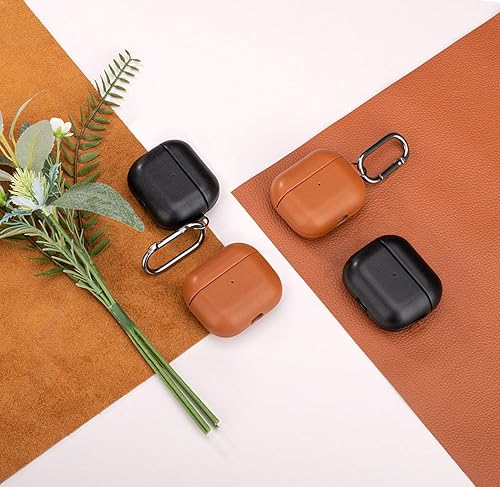 Miniatura 6 de Haobobro Funda hecha a mano para AirPods 3 con llavero y correa para la muñeca, compatible con AirPods de 3 generación, funda de piel sintética