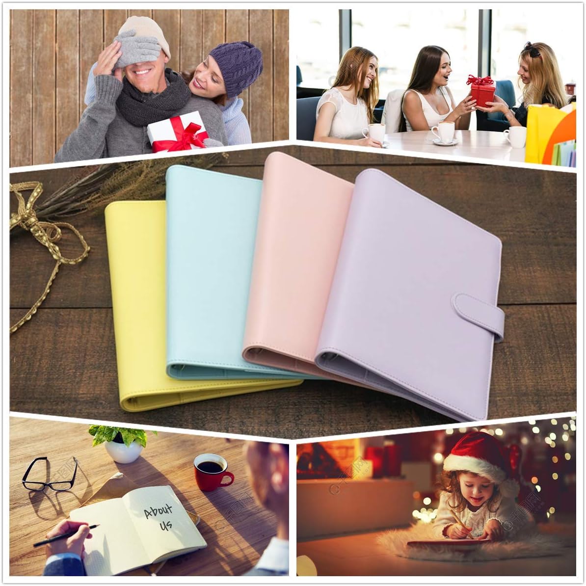 A5 6-Ring Binder Planner Personal Organizer with Refills x80 Sheets, Zip Pouch Bag x1, Rainbow Pen x1, Divider Tabs x5, Today Ruler x1, Pendant Deco x1-Harphia (Purple, A5 9.06 x 7.28'') : Office Products