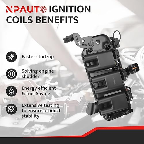 Miniatura 2 de NPAUTO Paquete de bobinas de encendido compatible con V6 2.7L 2.7 2.7 2001 2002 2003 2004 2005 2006 Hyundai Santa Fe 2003-2008 Hyundai Tiburon